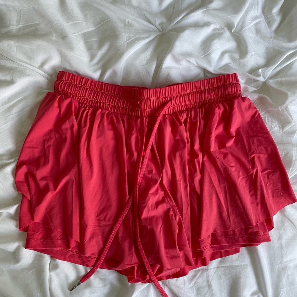 Red flowy shorts NWOT